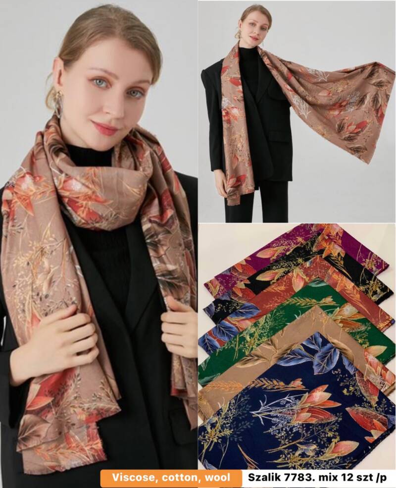 Szaliki damskie Roz Standard, Mix Kolor Paczka 12 szt